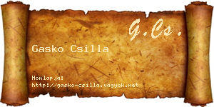 Gasko Csilla névjegykártya